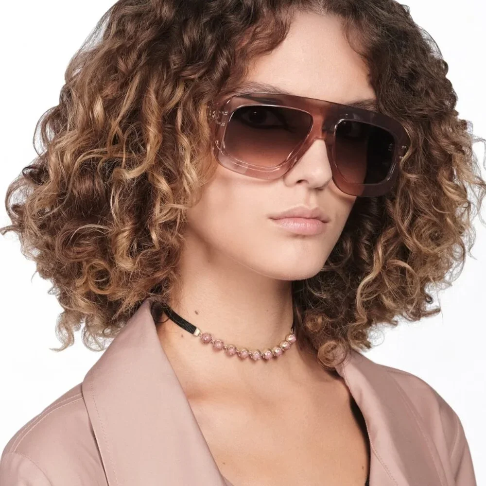 Dior DIORSIGNATURE M1U 27A0 Sunglasses Havana Aviator Frame, Grey Lenses